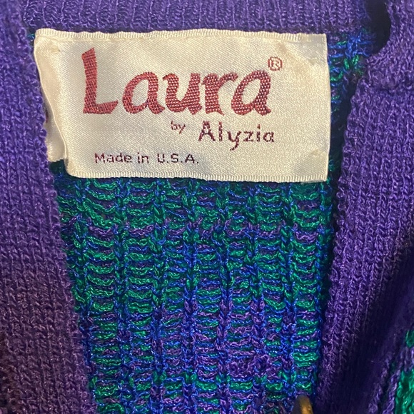 Purple and Green Knit Sweater - Picture 2 of 9
